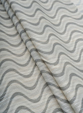Pure Cotton Grey Color Jacqurad Lurex With Zig-Zag Digital Print Fabric.